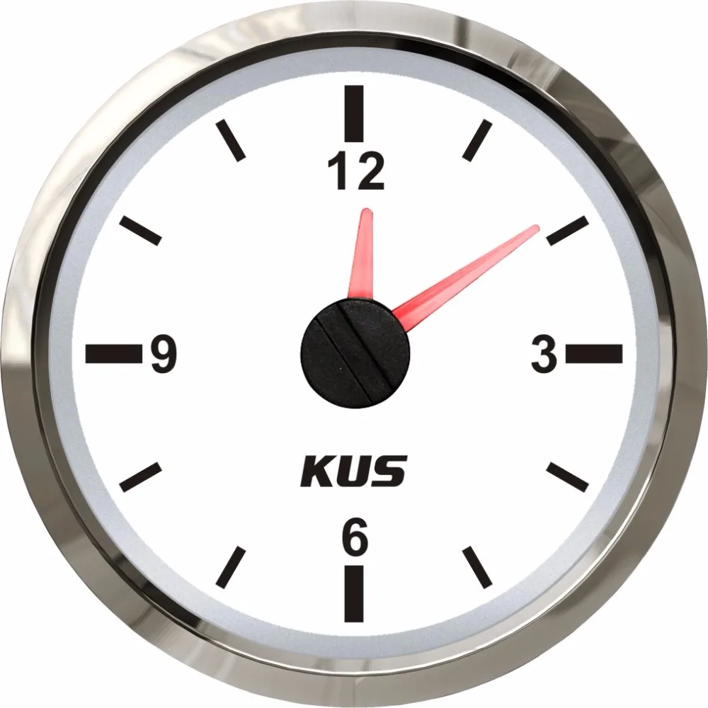 

New KUS Guaranteed Clock Meter Gauge 12-Hour Format with Backlight 52mm(2") 12V/24V