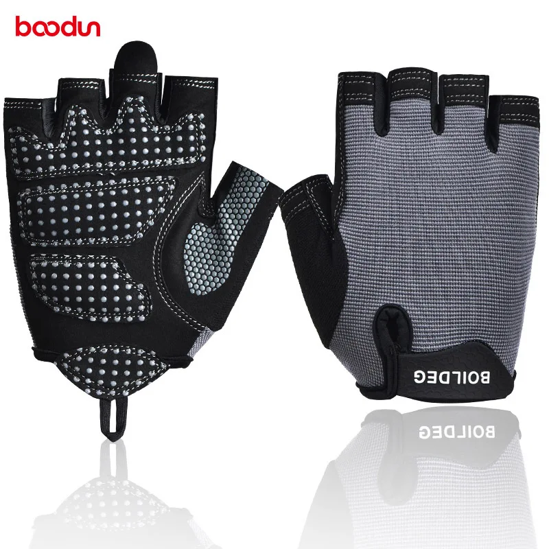 Boodun Gym Weightlifting Gloves Body Building Half Finger Breathable Fitness Gloves Anti-Slip Sports Training Gloves
