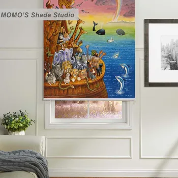 

MOMO Thermal Insulated Blackout Fabric Custom Cartoon Kids Window Curtains Roller Shades Blinds Shutter,PRB set6-9