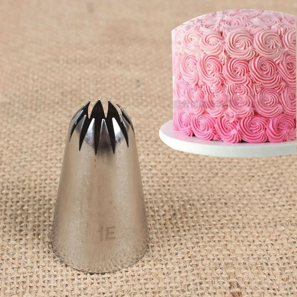 Firiodr Stainless Steel Extra Large Cream Pastry Tip Fondant Cake Decorating Tool Russian Cake Icing Piping Nozzle