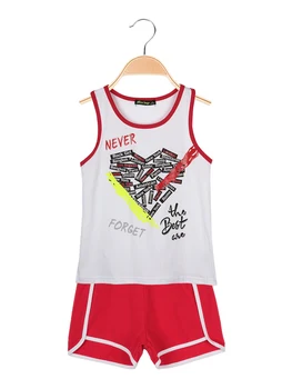 

MISS IMAGE Camisole with writings and rhinestone + shorts-full 2 pieces Cotton