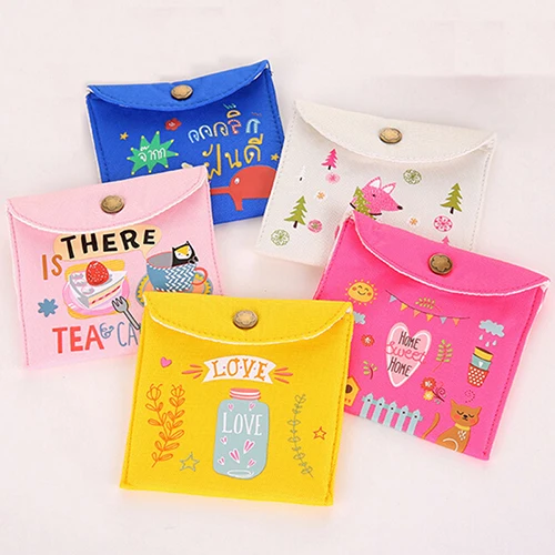 1PC Cartoon Animals Bag Sanitary Napkins Admission Package women bag an Official Holiday Hygiene  pouch wallet