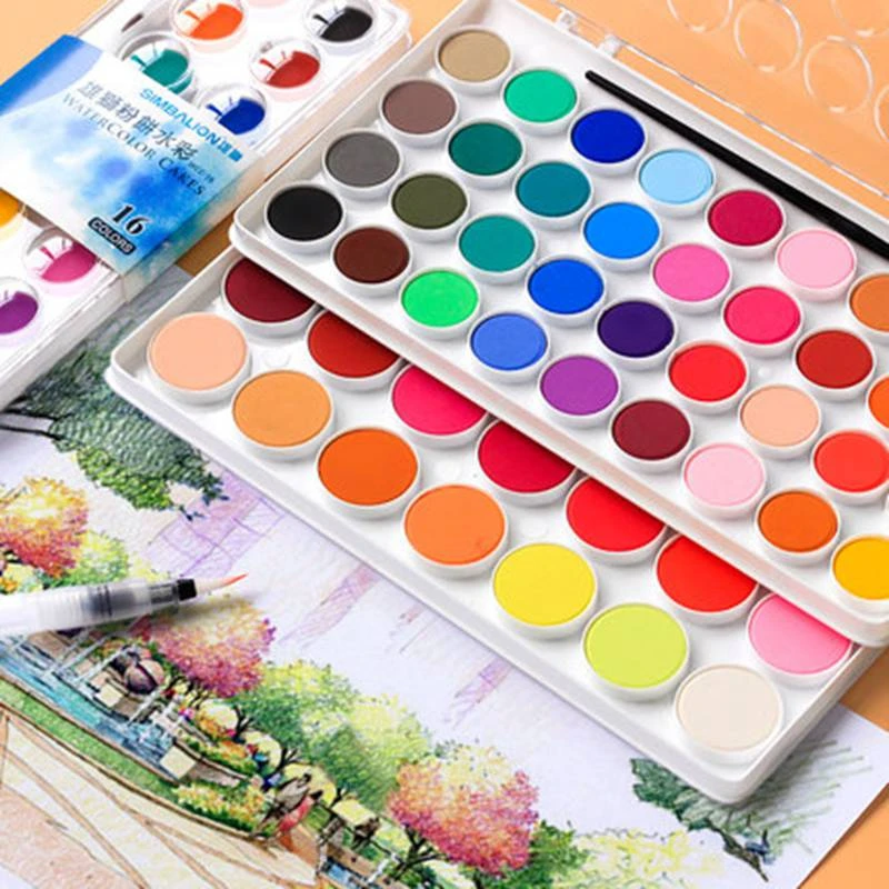 High Quality Professional Solid Watercolor Paint Set With Palette