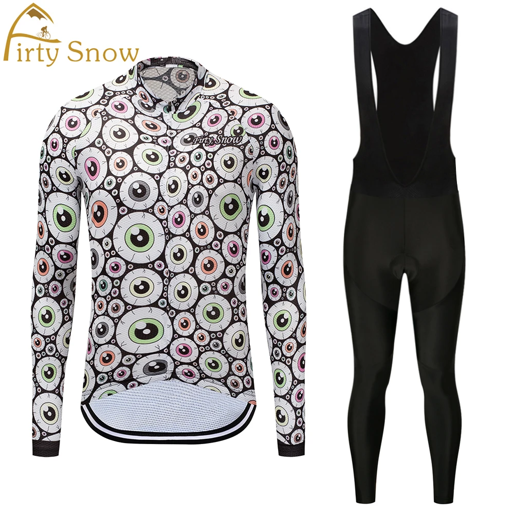 

Men Women Cycling Sets Winter Bicycle Jersey Long Sleeve with Back Pockets Bib Pants Bike Riding MTB Racing Clothing Cycle Wear