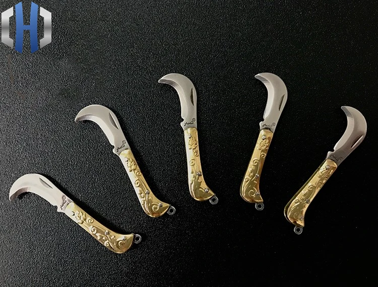 EDC Super Mini Brass Scimitar Keychain Pocket Knife
