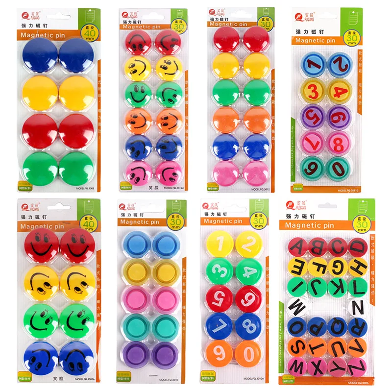 

Colourful circular magnetic buckle and blackboard magnet absorber teaching whiteboard magnet absorber pin 30mm