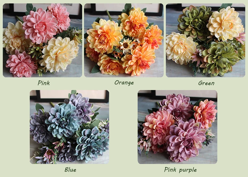 JAROWN Simulation Marigold Wedding Shooting Props Home Fake Flowers Decor Living Room Furnishings Decor Artificial Silk Flower (26)