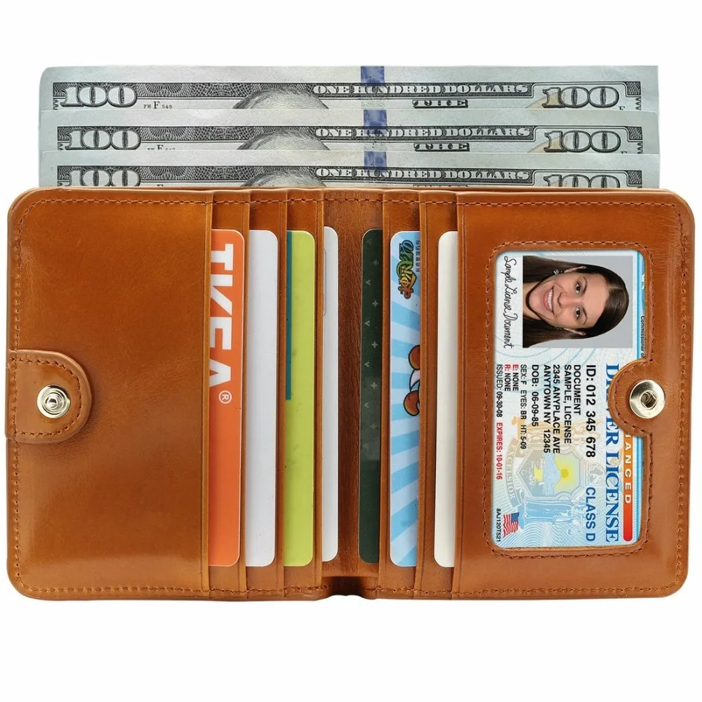 Beste 2018 nieuwe Olie Wax Lederen Portemonnee Vrouwelijke Portefeuilles met Rits Coin Bag Lederen Vrouwen Portefeuilles Kleine Korte Portemonnees voor vrouwelijke