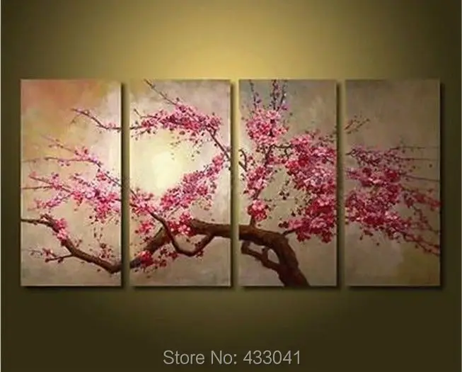Handgeschilderde moderne decoratieve bloem canvas schilderijen muur ... Handgeschilderde moderne decoratieve bloem canvas schilderijen muur ...