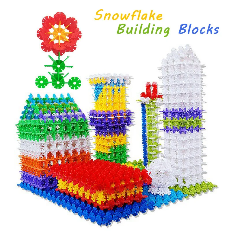 2 Pack Snowflake Building Blocks Toys DIY Creative Assembling Snowflake