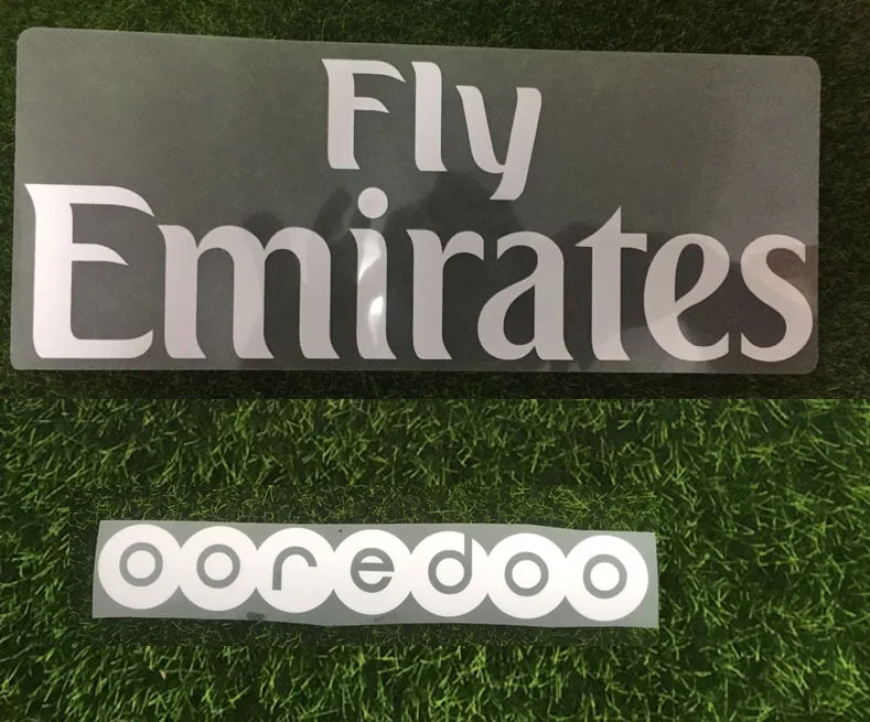 

2019 Ligue 1 Fly Emirates Front Training Sponsorand Sleeve Ooredoo Sponsor Patch For P-a-ris Training Heat Transfer Soccer Badge
