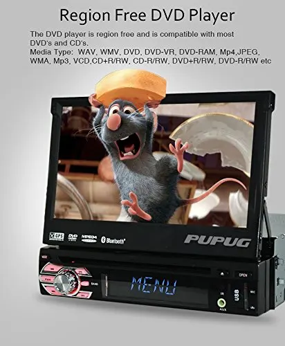 Sale EinCar In-Dash Single-DIN 7 inch Motorized Flip-Up Touchscreen Car DVD/CD/USB/SD/MP4/MP3 Player GPS Navigation DVD Player Blueto 4