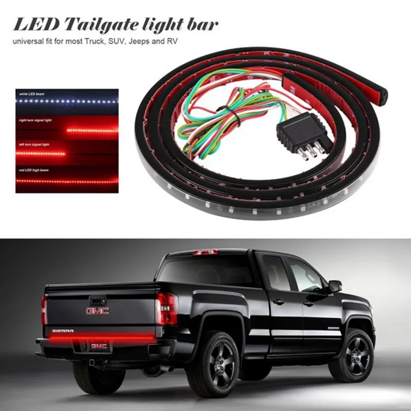 VicTsing Car LED Strip Light Bar Red White Reverse Brake Turn Signal Tail Running Brake Signal Rear Strip Light Car Truck 110cm  (2)