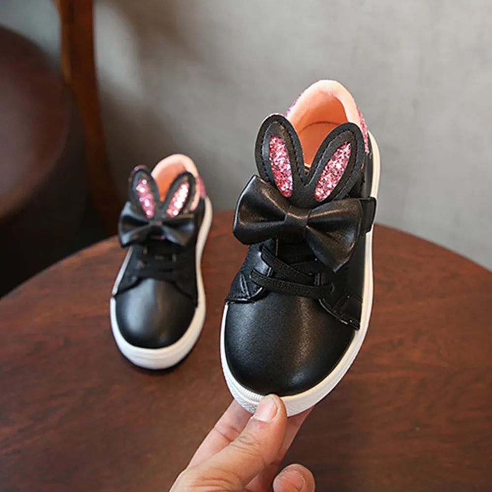 Милая спортивная обувь для девочек; спортивная обувь на низком каблуке с заячьими ушками и блестками; Новинка года; кроссовки на мягкой подошве; Zapato;# YL25
