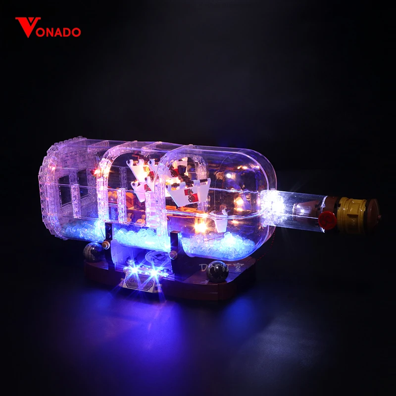 Светодиодный светильник для Lego 21313 16051 Ideas creator корабль в бутылке строительные