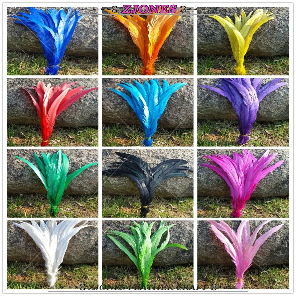 

Wholesale 100pcs / lot of beautiful royal blue rooster feathers Dyed Chicken Feather nepo 12-14 inches / 30-35 cm free shipping