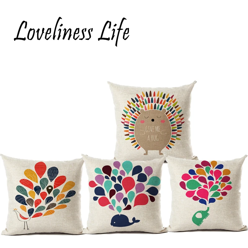 Adorable Cushion Cover Cartoon Chair Sofa Pillow Case Creative Handsome