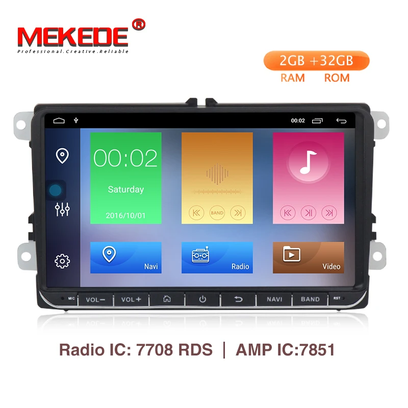 

9" Android 9.1 2+32G Car GPS Navigation for VW Volkswagen SKODA GOLF 5 Golf 6 POLO PASSAT B5 B6 JETTA TIGUAN dvd player BT RDS