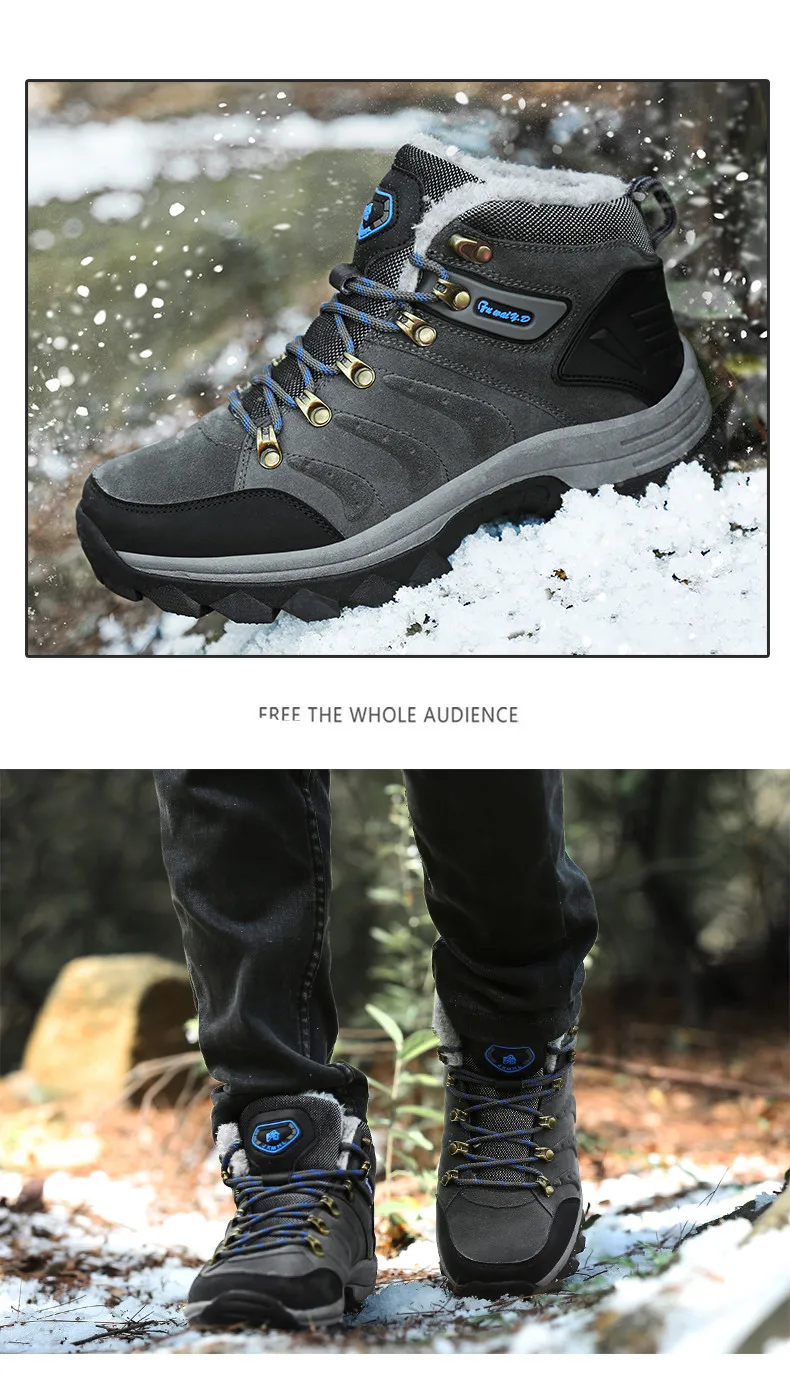 Mnalyo/большие размеры; Новые мужские ботинки для мужчин; зимние ботинки; теплая меховая и плюшевая модная мужская обувь кроссовки на шнуровке