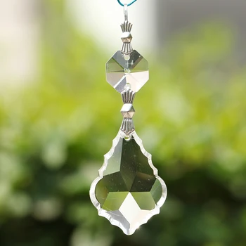 

5PC/Lot Clear Crystal 38mm Maple Leaf Prisms Hanging Pendants Pointed Prisms Bead Chandelier Parts Ornaments Wedding Decorations