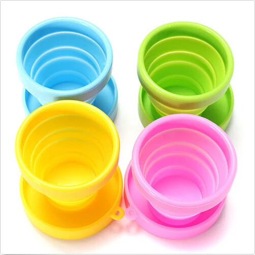4 цвета, портативная силиконовая телескопическая складная Выдвижная складная чашка для конфет, походная посуда для путешествий, складная чашка