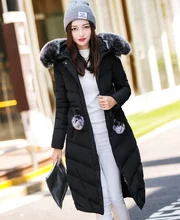 Warm Winter Jacket Women Long Korean Fashion Parka Ladies Fur Collar Hooded Cute Padded Coats chaqueta feminino