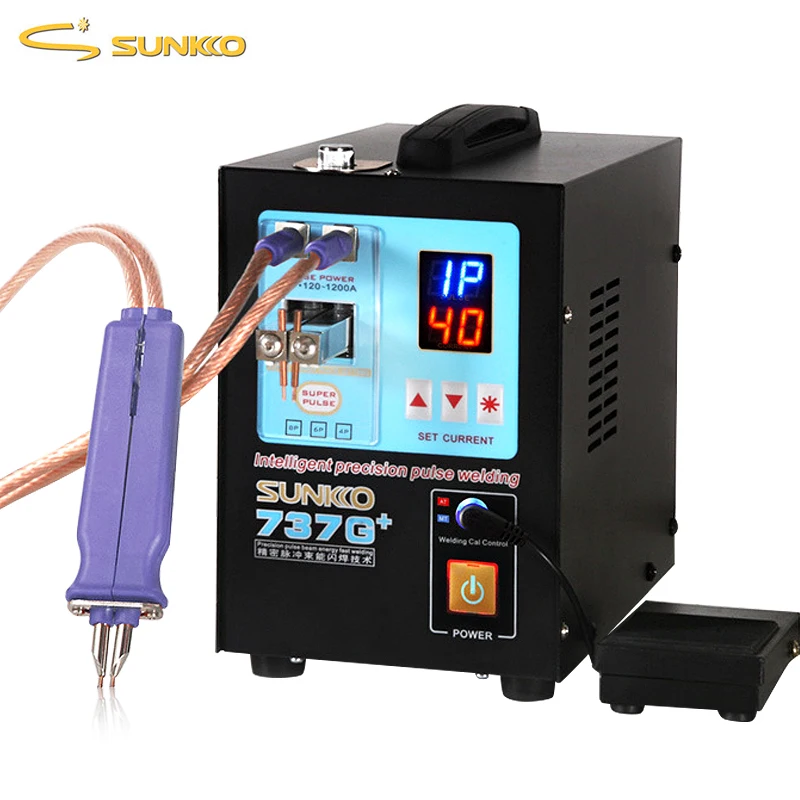 Bateria de Alta Máquina de Solda Ponto para Baterias de Lítio Sunkko Novo Atualizado Ponto Soldador 4.3kw Potência Solda Pulso Soldadores 737g