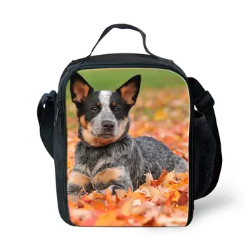 

3D Australian Cattle Dog Children Dog Lover Lunch Box Bag Travel Picnic Cooler Handbag Neoprene Lunchbox Insulated Thermal Tote