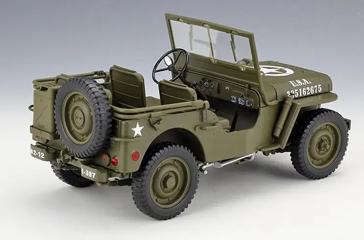 Расширенная Коллекция Модель 1:18 игрушечная машинка из сплава, высокая имитация 1941 Willys MB, литая металлическая модель игрушечного
