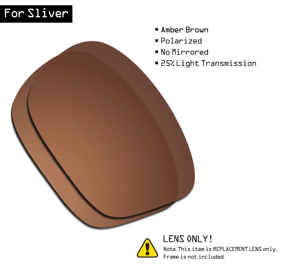 SmartVLT Polarized Sunglasses Replacement Lenses for Oakley Sliver - Amber Brown SmartVLT Polarized Sunglasses Replacement Lenses for Oakley Sliver - Amber Brown
