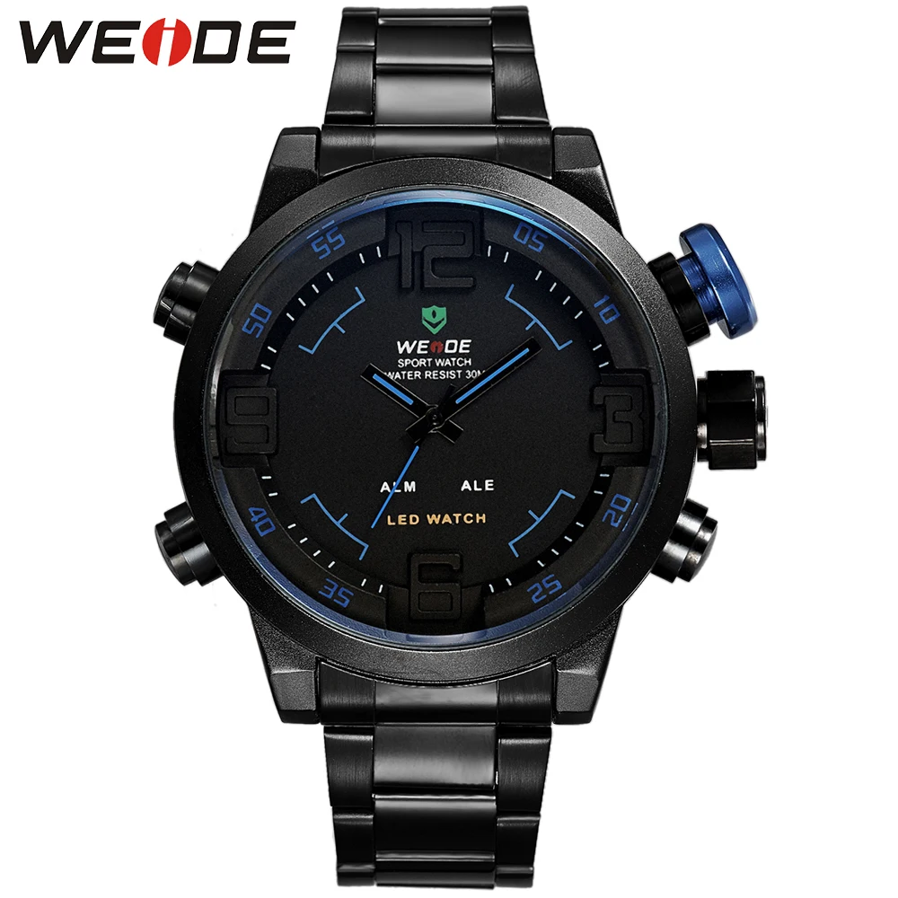 Prix pour Weide led analogique numérique montre-bracelet hommes de chronomètre alarme jour date quartz militaire noir inoxydable en acier plein pour hommes montres Prix pour Weide led analogique numérique montre-bracelet hommes de chronomètre alarme jour date quartz militaire noir inoxydable en acier plein pour hommes montres