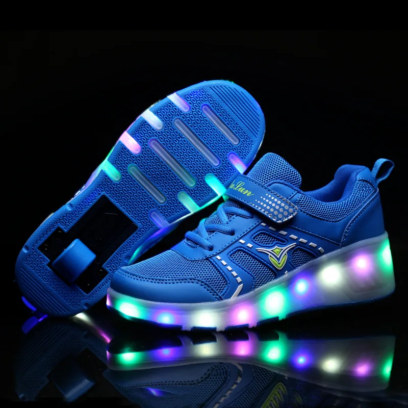 

Runaway Shoes Mesh New LED Light Up Youth Roller Skates Light Adult Adult Children's Shoes Roller Shoes with Wheels 1023E
