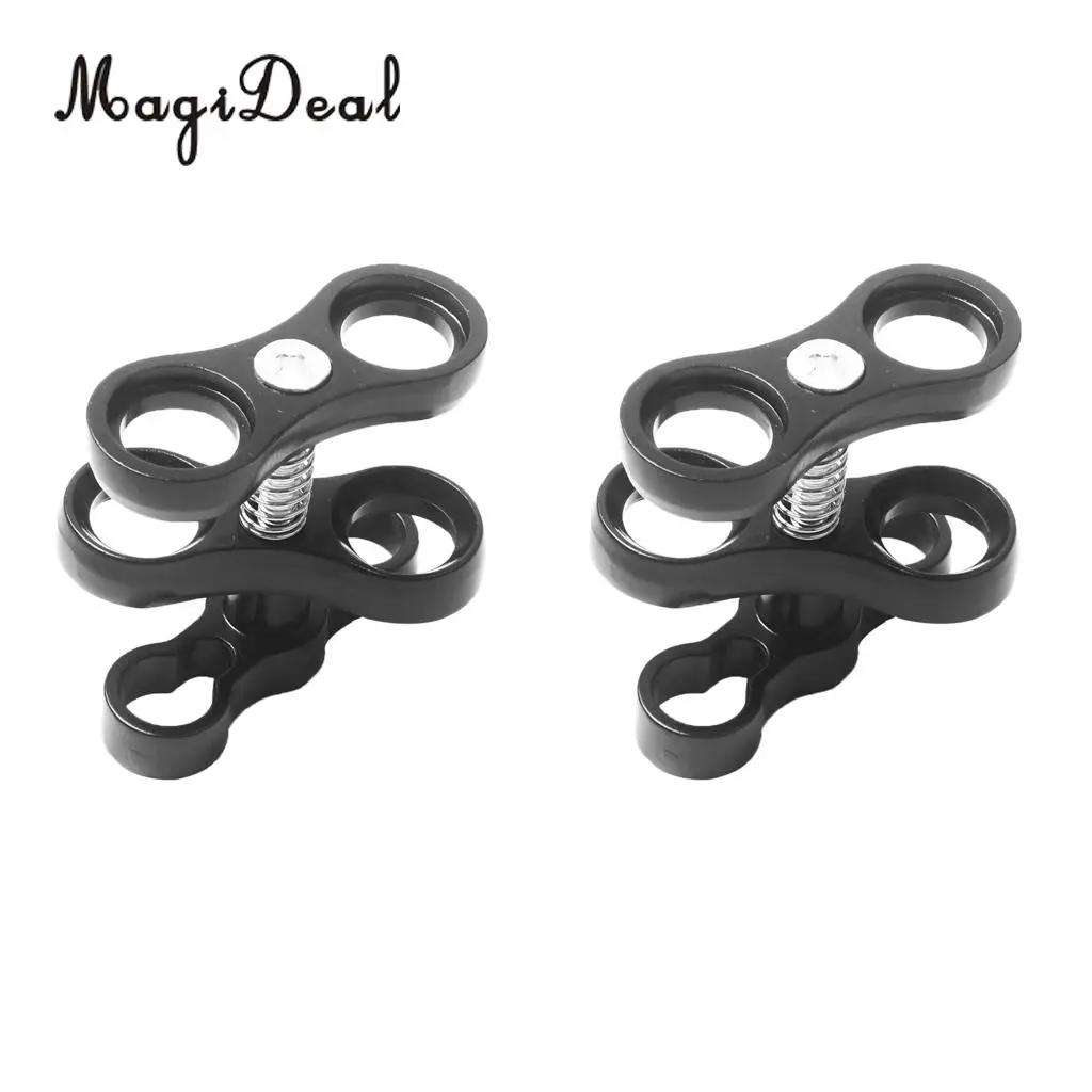 2Pcs Scuba Diving Underwater Camera Torch Ball Joint Butterfly Clip Arm Clamp Mount for Connecting Strobe/Video Light to Housing