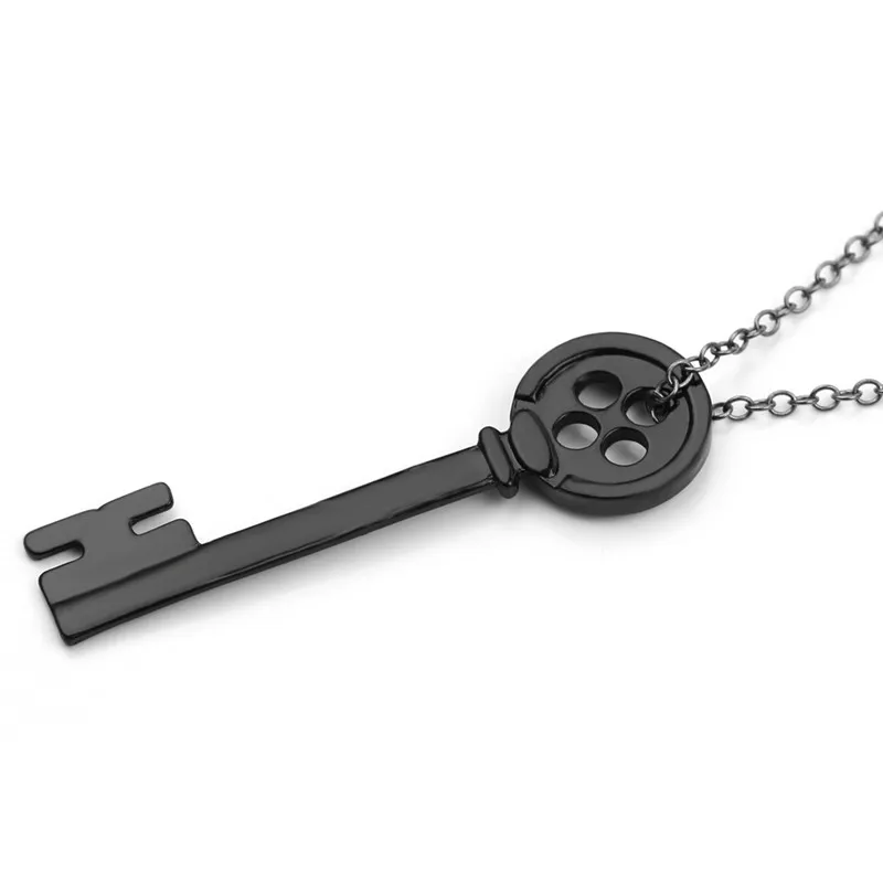 

Key Necklace Fashion Personality Halloween Metal Coraline Key Skeleton Props Neil Gaiman Retro Black Treasure Chest Jewelry