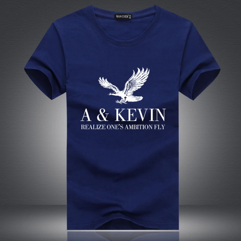 2017 New Pure cotton Short brand T Shirt Men's large size T Shirt Slim Fit Fashion Eagle Printed t-shirt men plus Size S -5XL