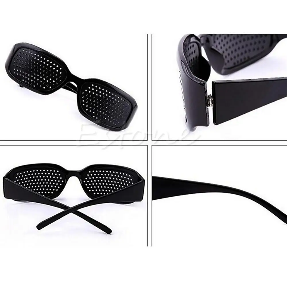 Очки унисекс черные с отверстиями для ухода за зрением|pinhole glasses|eye exerciserpin hole eyeglasses