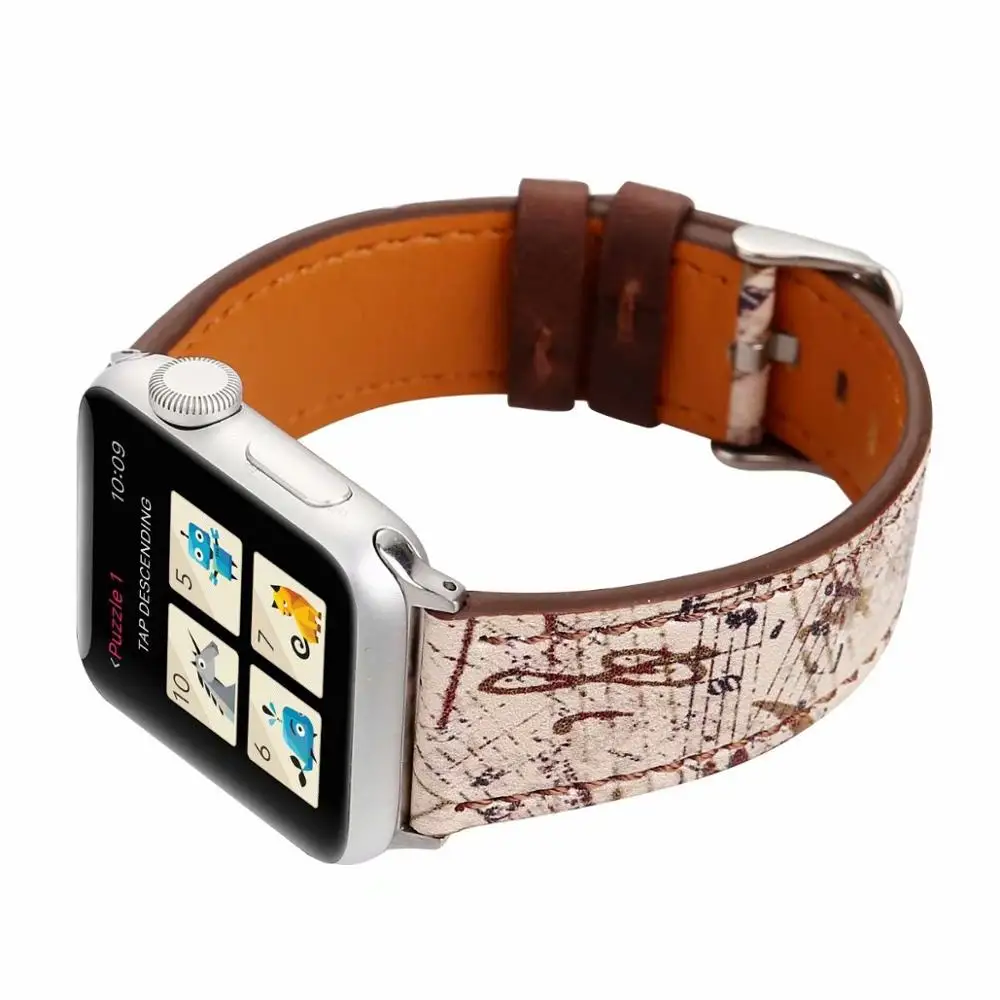 Кожаный спортивный ремешок для Apple watch band 4 5 44/40 мм Сменные аксессуары часов iwatch