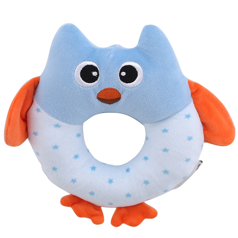 Детская погремушка в форме совы, игрушечное животное, подвесное кольцо, погремушка, погремушка, ручной колокольчик, Детская плюшевая игрушка - Цвет: blue