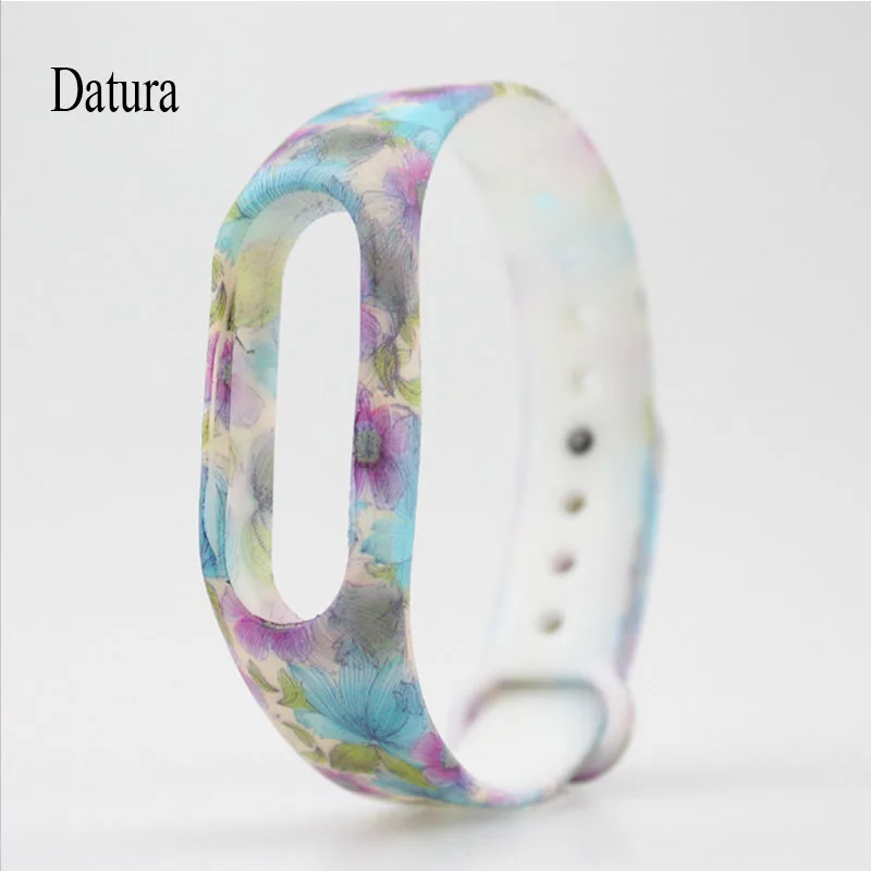 pulsera Специальный стиль mi band 2 ремешок mi band Браслет Силиконовый сменный ремешок для xiaomi 2 smartband браслеты - Цвет: Datura