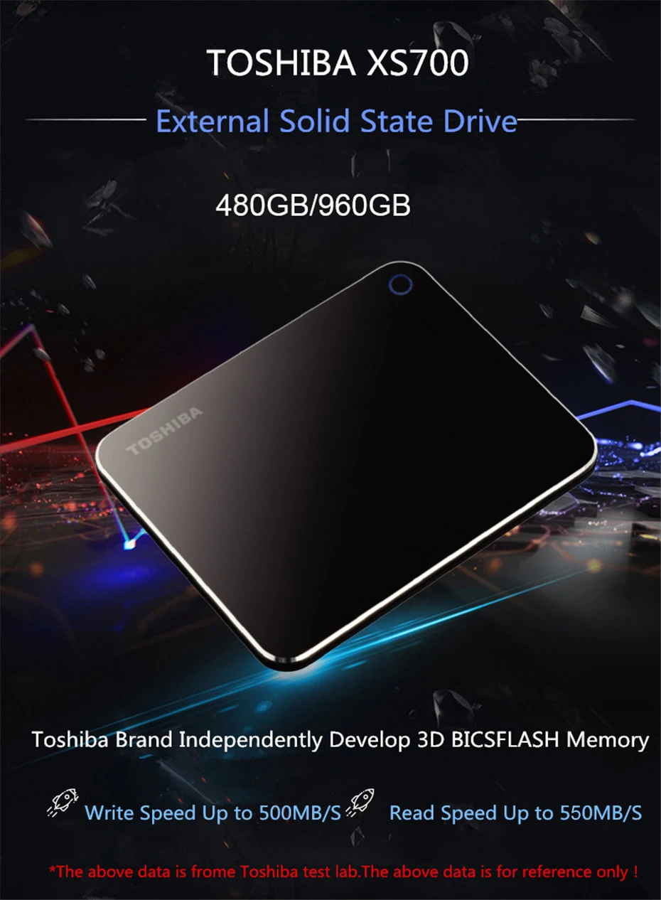 Toshiba XS700 внешний твердотельный накопитель портативный SSD 480 Гб USB 3,1 высокоскоростной мобильный жесткий диск type-C зашифрованный SSD