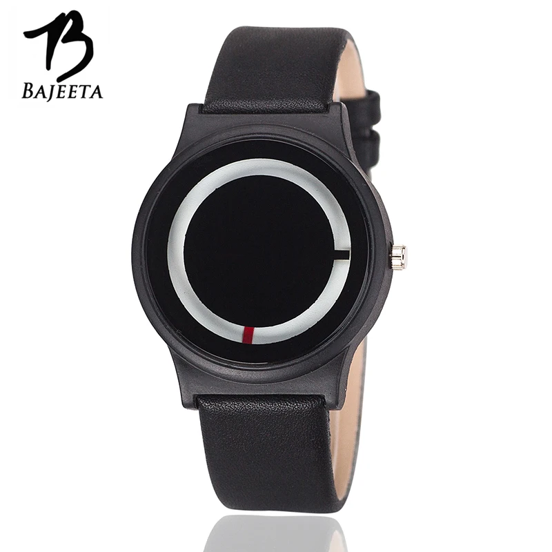 BAJEETA Hot Sale Simple Style Women font b Watch b font Lovers New Fashion Quartz Leather