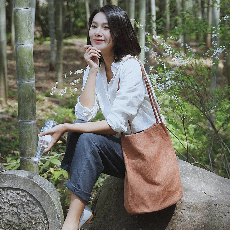 AETOO 2017 new Original retro cotton linen handbag women fresh style high quality shoulder bag large capacity cotton bag