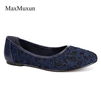 

Maxmuxun Womens Lace Ballet Flats Slip On Point Toe Cute Flower Ballerina Casual Shoes White Black Ladies Bridal Wedding Flats