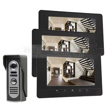 

DIYSECUR 7inch Digital Screen Video Intercom Video Door Phone IR Night Vision Outdoor Camera Black 1v3