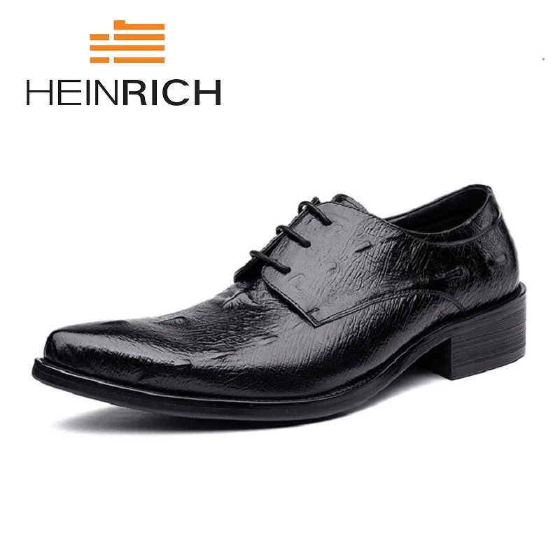 Homens Formal Black Marrom Preto brown Heinrich Sapatos Qualidade De Homme Negócio Do Chaussure Se Masculinos Couro Vestem 2018 Dos Genuíno Top Mariage RRgBO