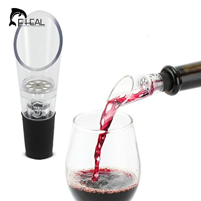 

FHEAL 2Pcs/Lot Creative White Red Wine Pour Spout Bottle Stopper Free Flow Pourers Barware Bachelorette Party