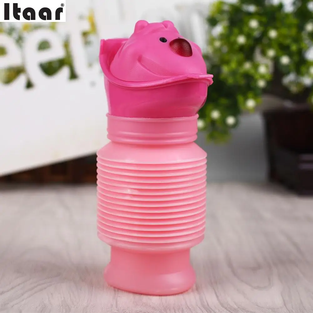 Kids Portable Urinal Travel Camping Car Toilet Potty Bottle 600ml Pink