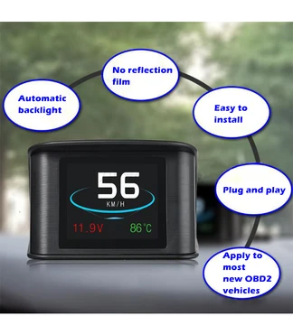 

Zeepin Car Speedometer HUD Digital OBD Driving Computer Display TFT LCD Color Screen Multi-Function for Car With OBD2 EUOBD Port