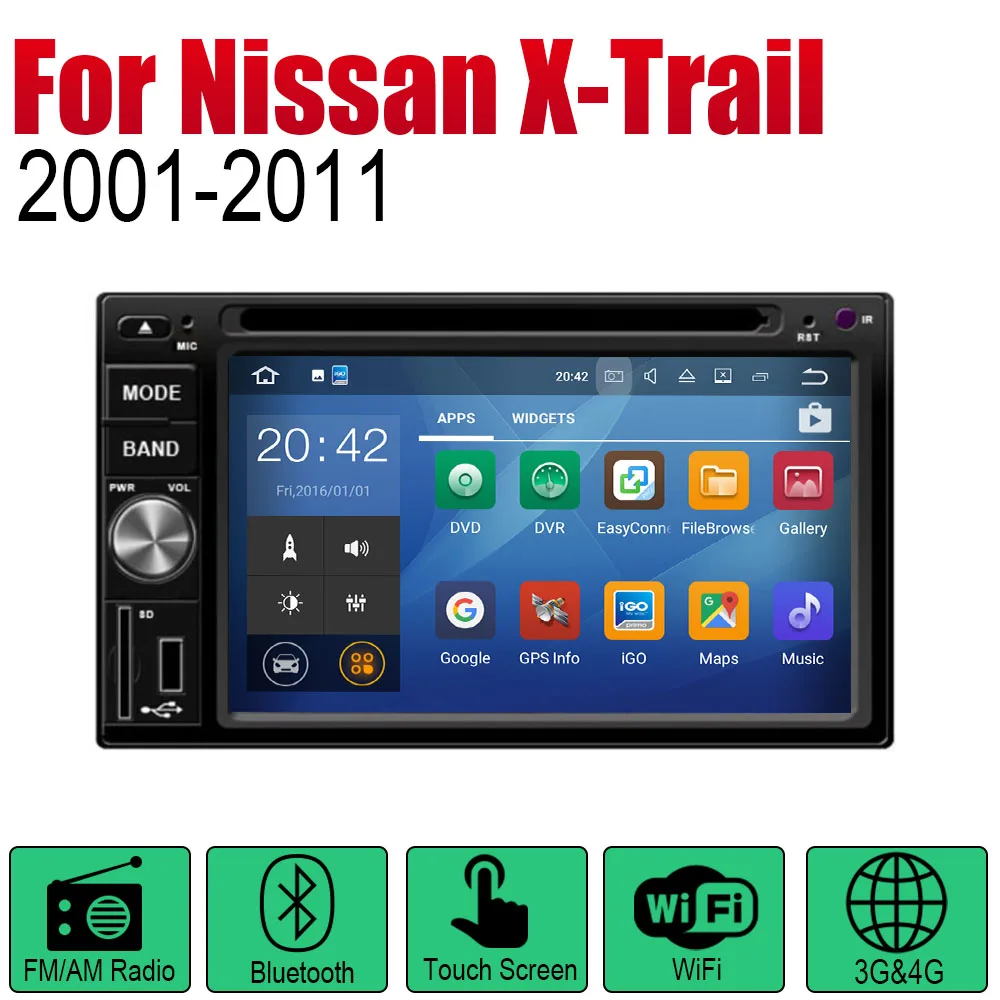 Android автомобильный DVD gps Navi для Nissan X-Trail 2001~ 2011 плеер навигация WiFi Bluetooth Мультимедиа система аудио стерео эквалайзер - Цвет: Standard machine