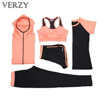 Verzy 2017 Yoga Set Women Fitness Running Exercise Tracksuits Sport Bra+Pants+Shirt Sets 3 colors Breathable Plus up Sports suit verzy hot yoga set women fitness running exercise sport bra pants shirt coat shorts vest 3 colors breathable push up sports suit